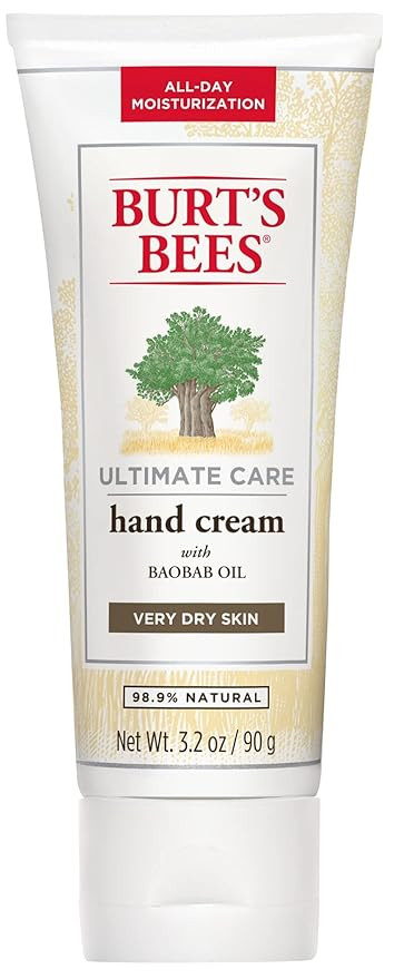 Burt's Bees Hand Cream for Dry Skin, Moisturizing Natural Lotion, Unscented, Ultimate Care with B... | Amazon (US)
