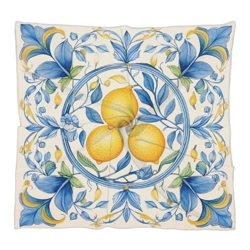 Yeahhhlife Silk Scarf Women's Fashion Scarves 23.6" Square Neck Scarf Watercolor Lemon Floral Hair Scarves Bandanas for Women Girls | Amazon (US)