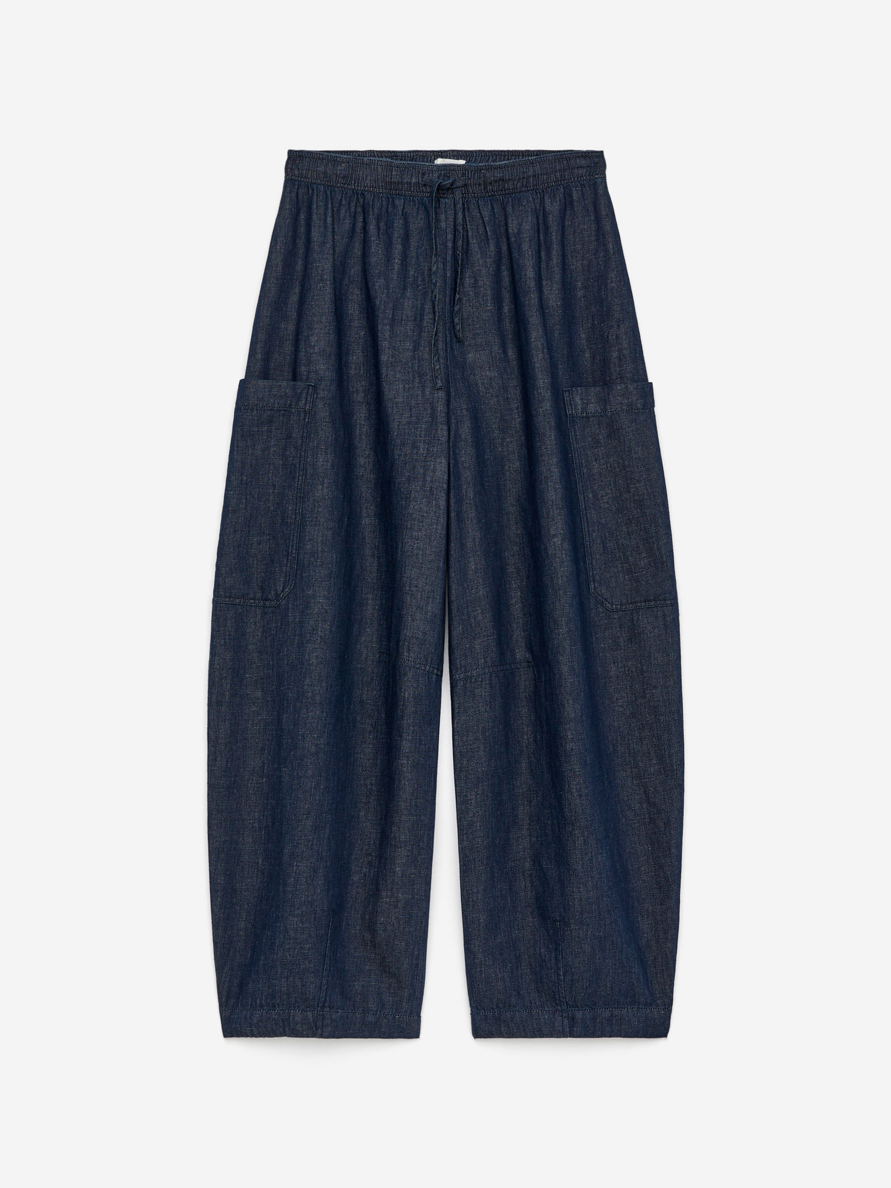 Drawstring Denim Trousers – Dark Blue – Women – ARKET GB | Arket UK