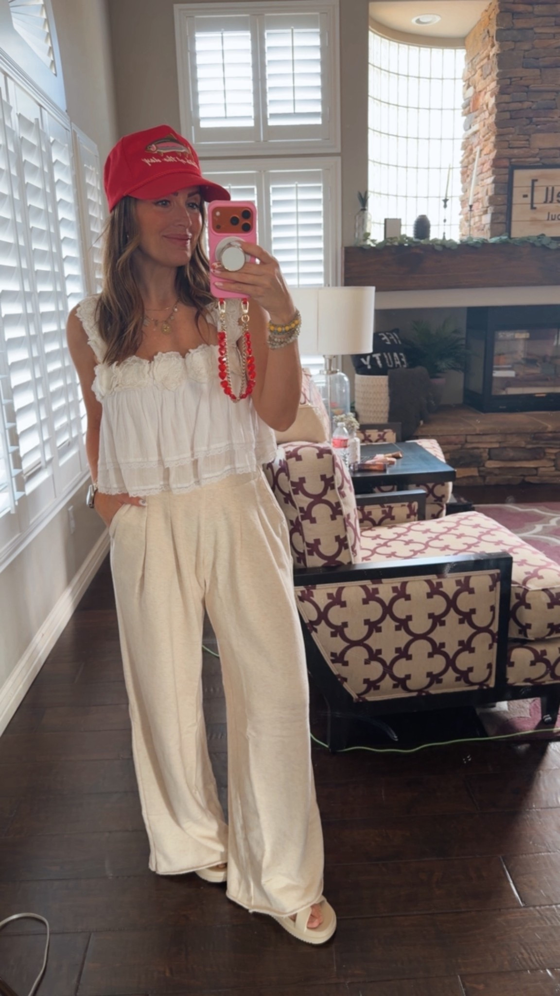 These trouser sweats are 15/10! Size down very oversized. I’m wearing XXS. 

Hat is ginnecarow. 

#LTKmomlife #LTKootd #LTKxAerie