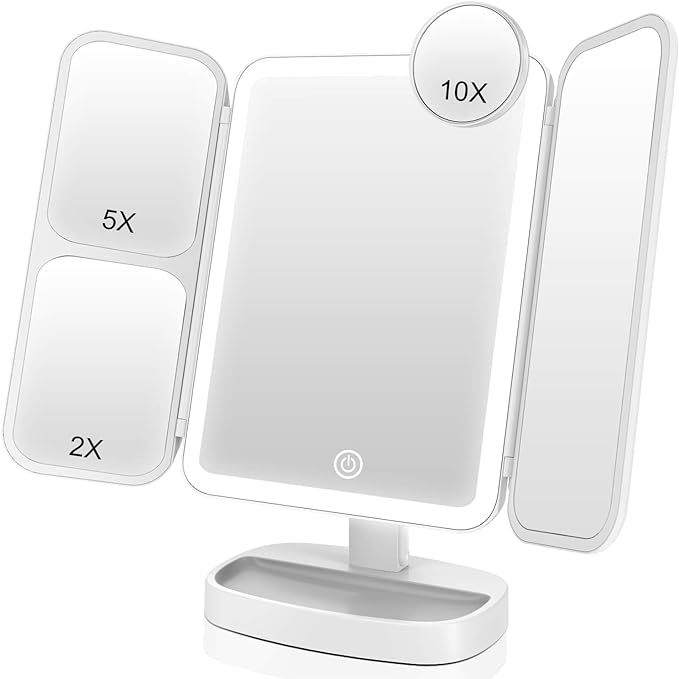 EASEHOLD Makeup Vanity Mirror with 1000LUX LEDs Soft Lights 1X/2X/5X/10X Magnifying Desk Beauty C... | Amazon (US)