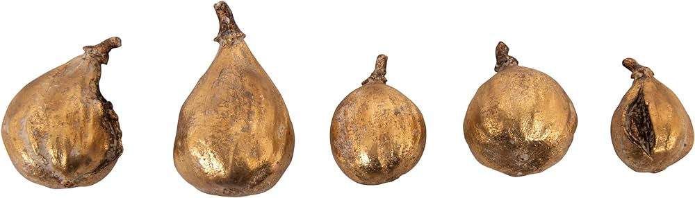 Creative Co-Op Resin Figs with Gold Finish (Set of 5 Pieces) | Amazon (US)