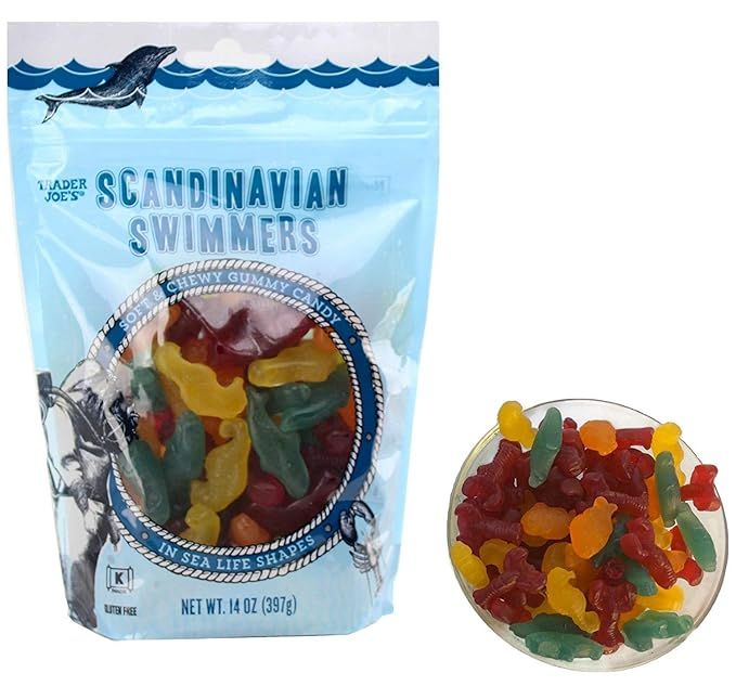 Trader Joe's Scandinavian Swimmers Gummy Candy Fish and Sea Life Shapes, 14 oz Gluten Free | Amazon (US)