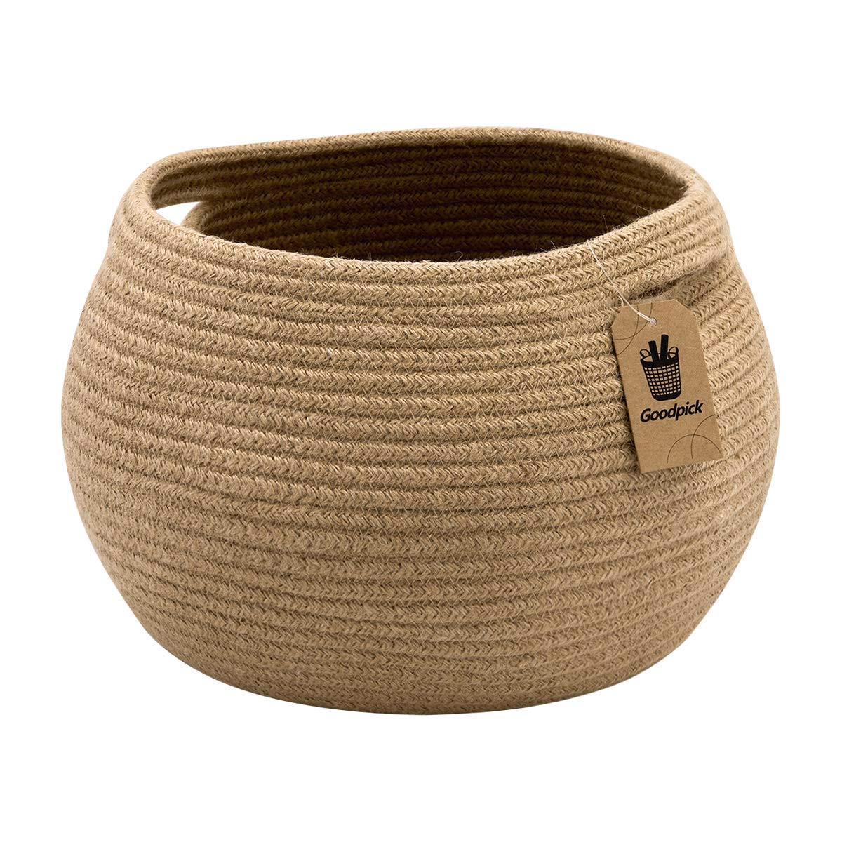 Goodpick Cute Round Basket - Cotton Rope Jute Baskets in Living Room Woven Towel Basket Bedroom S... | Amazon (US)