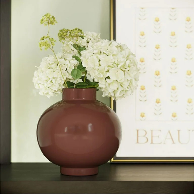 Beautiful Cognac Ceramic Vase by Drew Barrymore, 7.5" x 7.5" x 7.5" | Walmart (US)