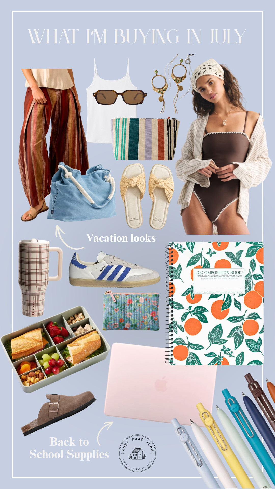 Everything currently sitting in my cart for July. ☀️🤍

I'm leaning into effortless vacation style, woven textures, earthy tones, comfy basics, and getting a head start on back-to-school organization. Think beach days, weekend getaways, cozy coffee runs, and everyday essentials that actually get used.

I've linked everything in my LTK if you're looking to refresh your summer wardrobe or grab a few practical favorites before fall.

✨ Which item would you add to your cart first?

#LTKStyle #LTKFinds #JulyFavorites #SummerStyle #VacationOutfits #CapsuleWardrobe #AmazonFinds #BackToSchool #EverydayEssentials #CoastalStyle 

 