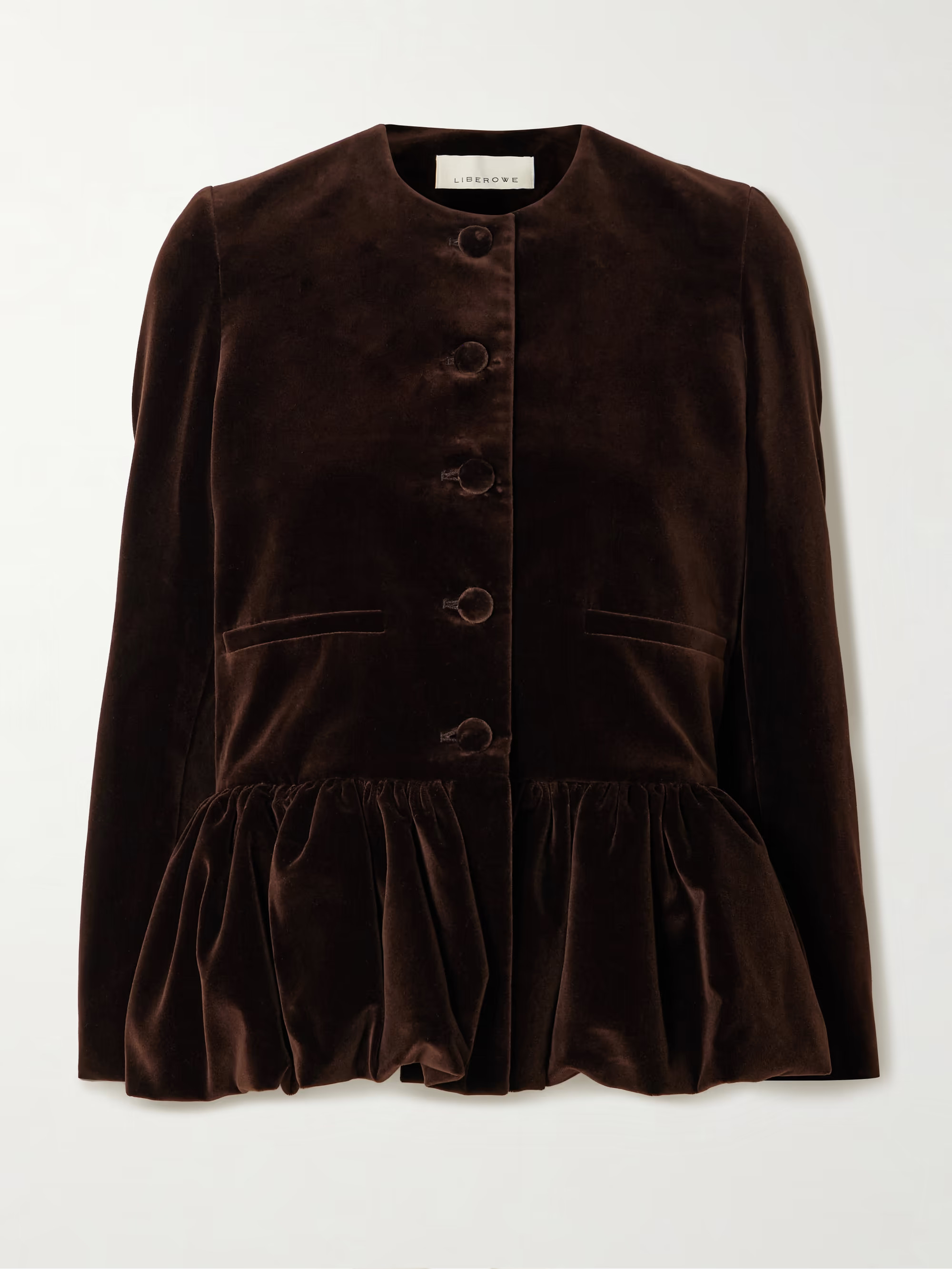 Cotton-velvet peplum jacket | NET-A-PORTER (US)