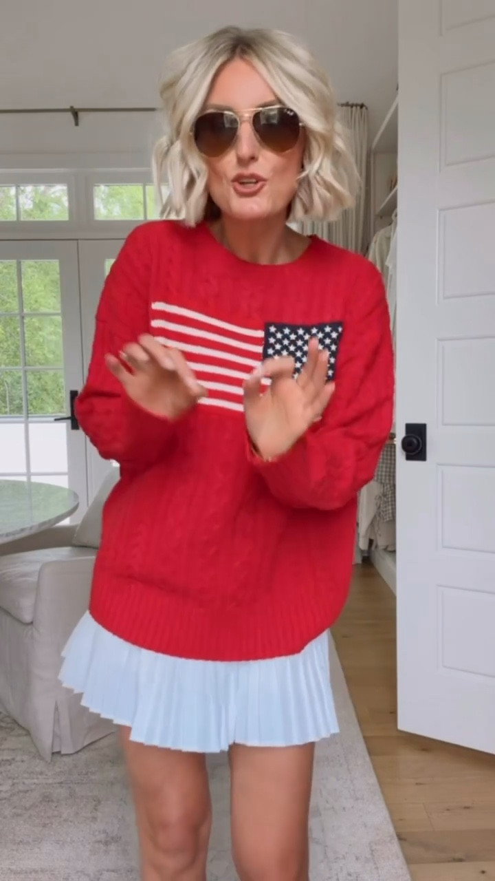 This flag sweater is a must-have for Memorial Day & the Fourth of July! Wearing M.

Loverly Grey, Target find, American flag sweater, Memorial Day outfit ideas, Fourth of July outfit ideas

#LTKootd
