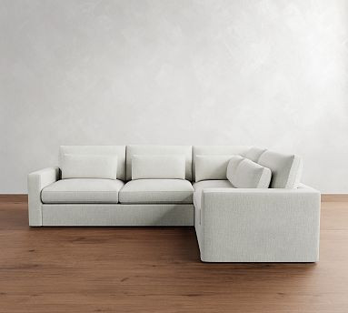 Westwood Square Arm Deep Seat 3-Piece Sectional (122") | Pottery Barn (US)