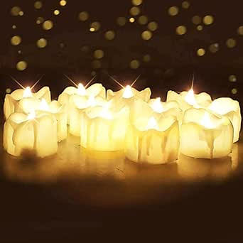 Homemory Timer Tea Lights, Flameless Flickering Auto Tea Lights Battery Operated, Auto-On 6 Hours... | Amazon (US)
