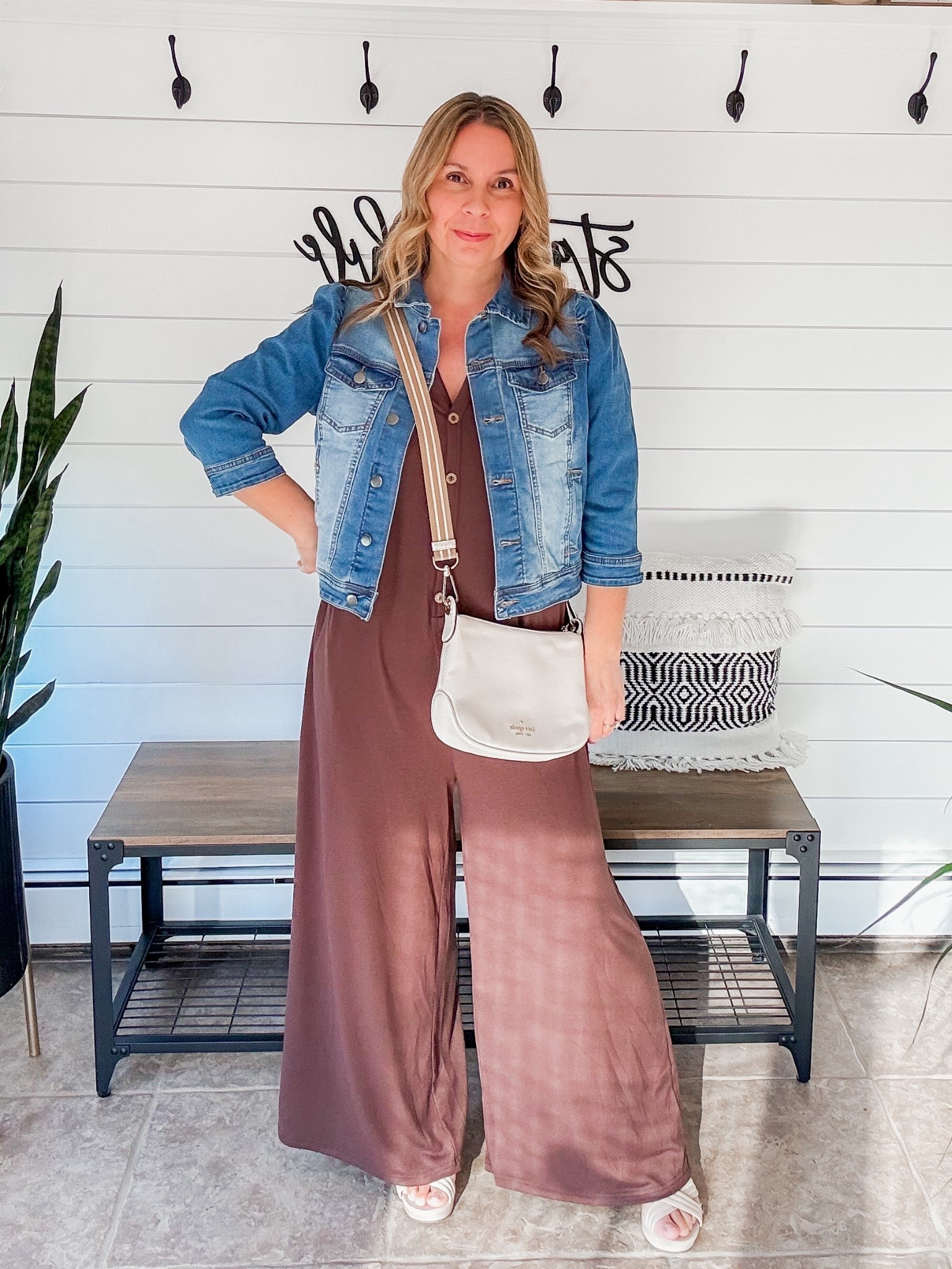Spring outfits idea! Cones in under $20 with the clicked coupon. Makes a cute work outfit just add some jewlery! A travel outfit too because it's so comfy! I'm wearing a medium in the jumper and a large in the denim jacket
#LTKSaleAlert #LTKMidsize
#LTKOver40

#LTKmomlife #LTKPetite #LTKTravel
