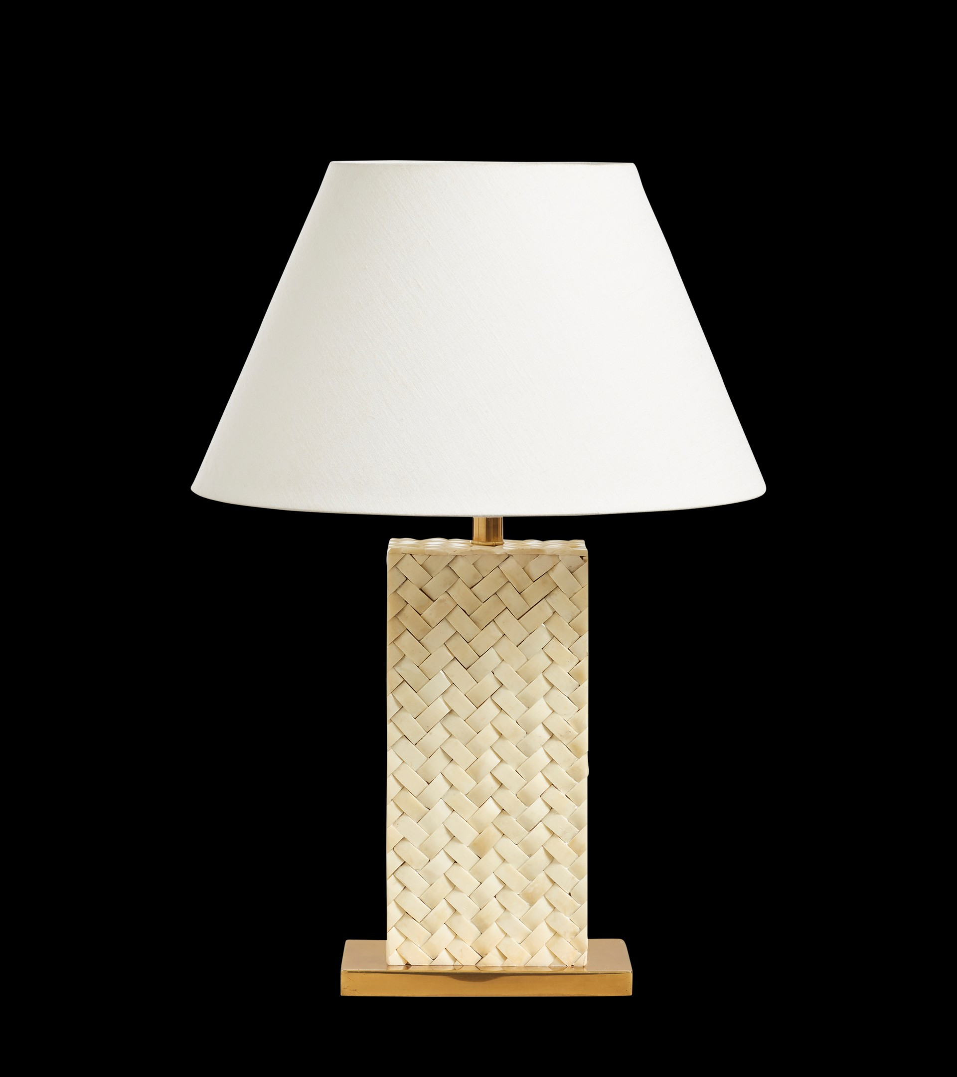 Haddee Bone Weave Table Lamp - Ivory | OKA US