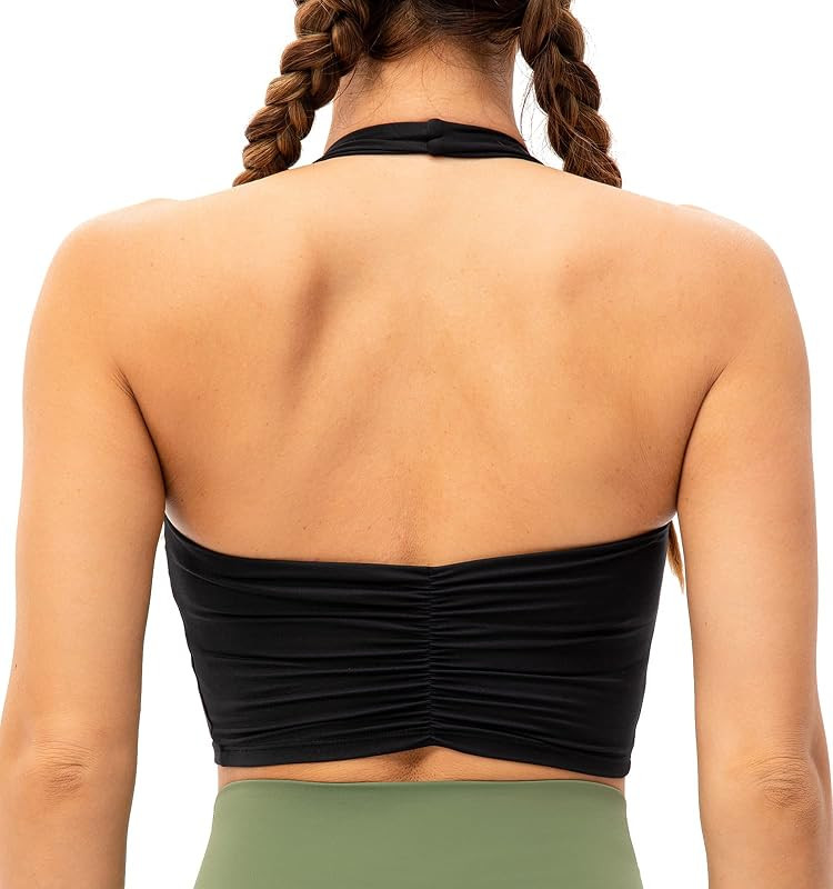 Lavento Women's Halter Sports Bra Yoga Bralette Crop Bras Top | Amazon (US)