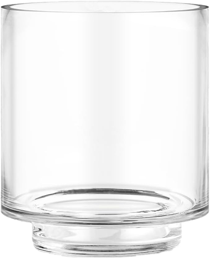 CYS EXCEL Clear Glass Hurricane Candle Holder Flower Cylinder Vase Wedding Centerpieces for Pilla... | Amazon (US)