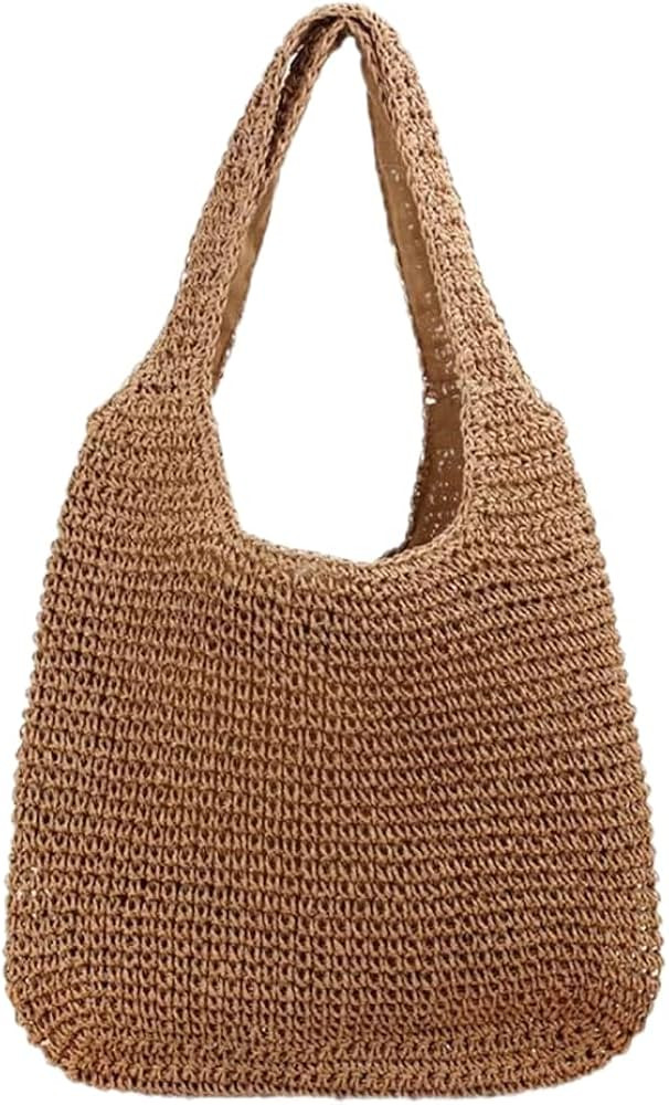 Women's Shoulder Bags, Handwoven Straw Bag, Summer Beach Raffia Hand Bag, Large Weave Purse for O... | Amazon (CA)