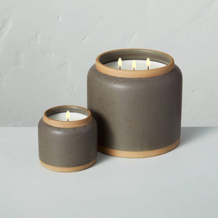 Smoked Woods Speckled Ceramic Seasonal Candle - Hearth & Hand™ with Magnolia | Target