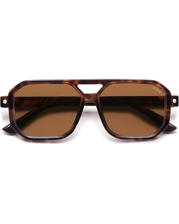 SOJOS Retro Polarized Square Aviator Sunglasses for Women Men Vintage 70s UV400 Protection Shade ... | Amazon (US)