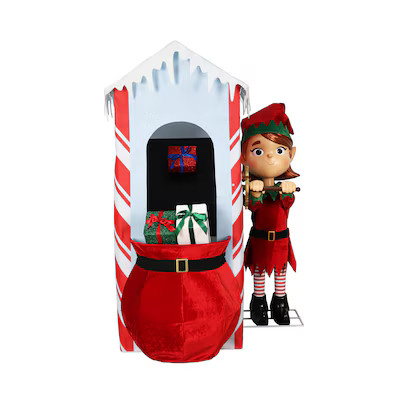 Holiday Living Animatronic 65.6-in Freestanding Elf Yard decoration with White LED Lights Lowes.c... | Lowe's