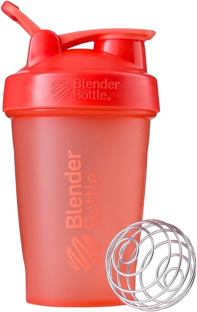 BlenderBottle Classic Shaker Bottle Perfect for Protein Shakes and Pre Workout, 20-Ounce, Coral | Amazon (US)