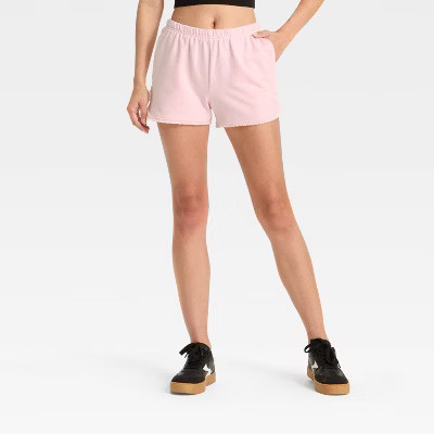 Women's French Terry Mid-Rise Lace Trim Pull-On Shorts - Wild Fable™ | Target