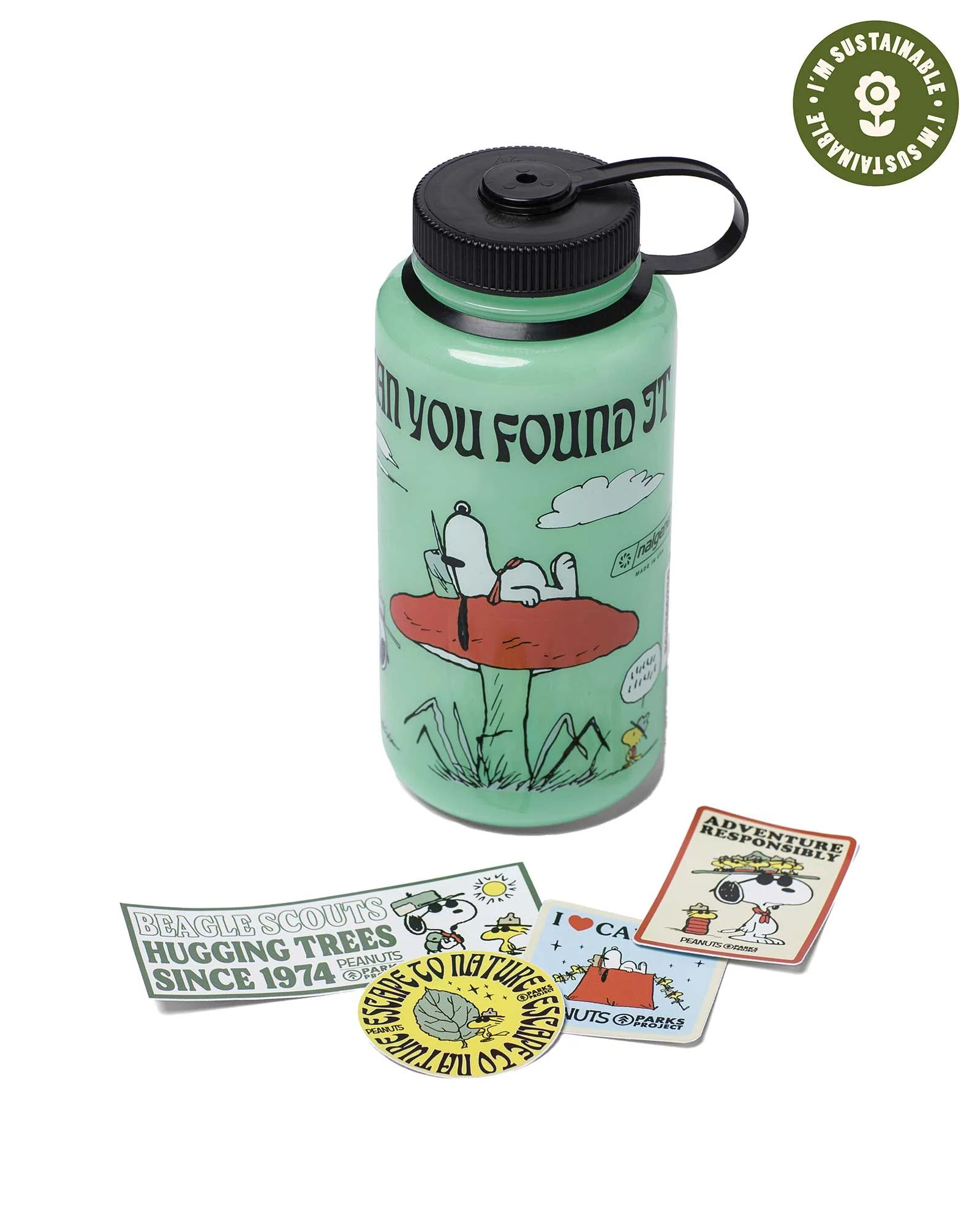 Peanuts x Parks Project Recycled Water Bottle and Sticker Pack | Parks Project