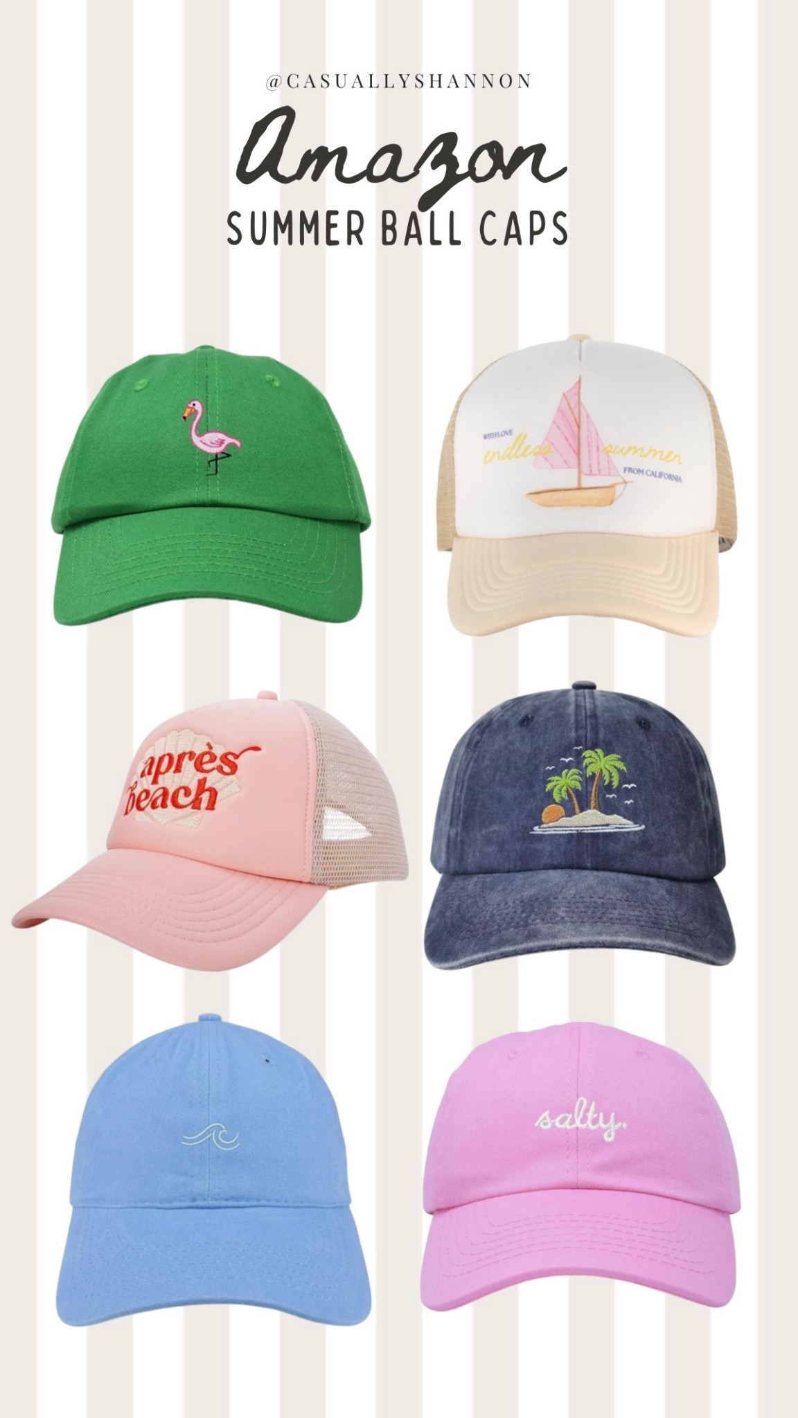 Ball caps are the best accessory for a pool or beach day. A few of these come in so many different colors too

Trucker hat | womens summer accessories | womens hat 

#LTKSaleAlert #LTKSeasonal #LTKSwim