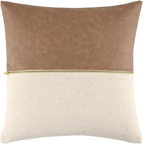 Livabliss x Galey Alix San Marco Modern Accent Pillow, Poly Insert, 22" L x 22" W, Tan/Beige | Amazon (US)