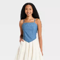 Women's Chambray Bandana Top - Universal Thread\u2122 Medium Wash L | Target