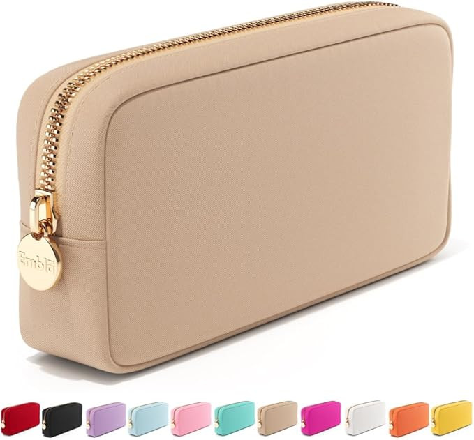 Makeup Bag Travel Cosmetics Pouch and Toiletry Bag, Nylon Zipper Pouch Purse, Cute Make Up Organi... | Amazon (US)