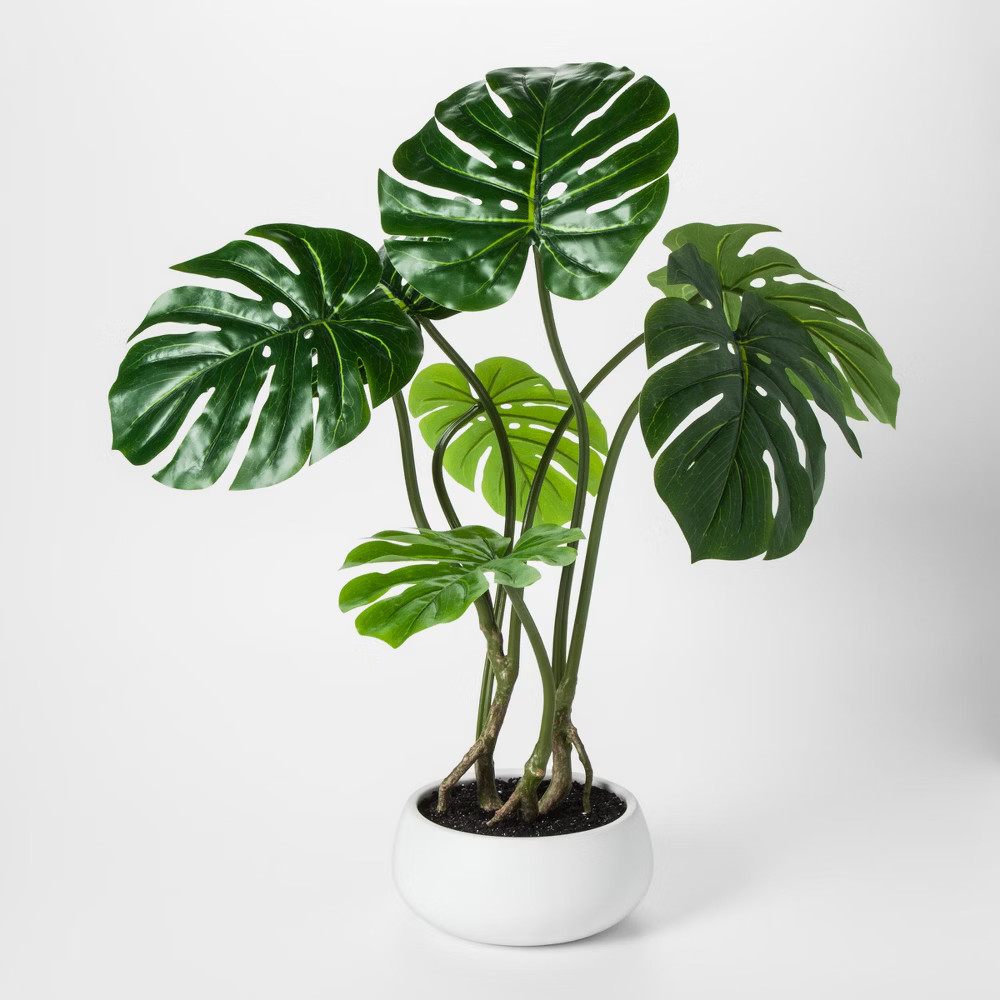 Faux Palm Leaf Plant in White Pot Large - Project 62 | Target