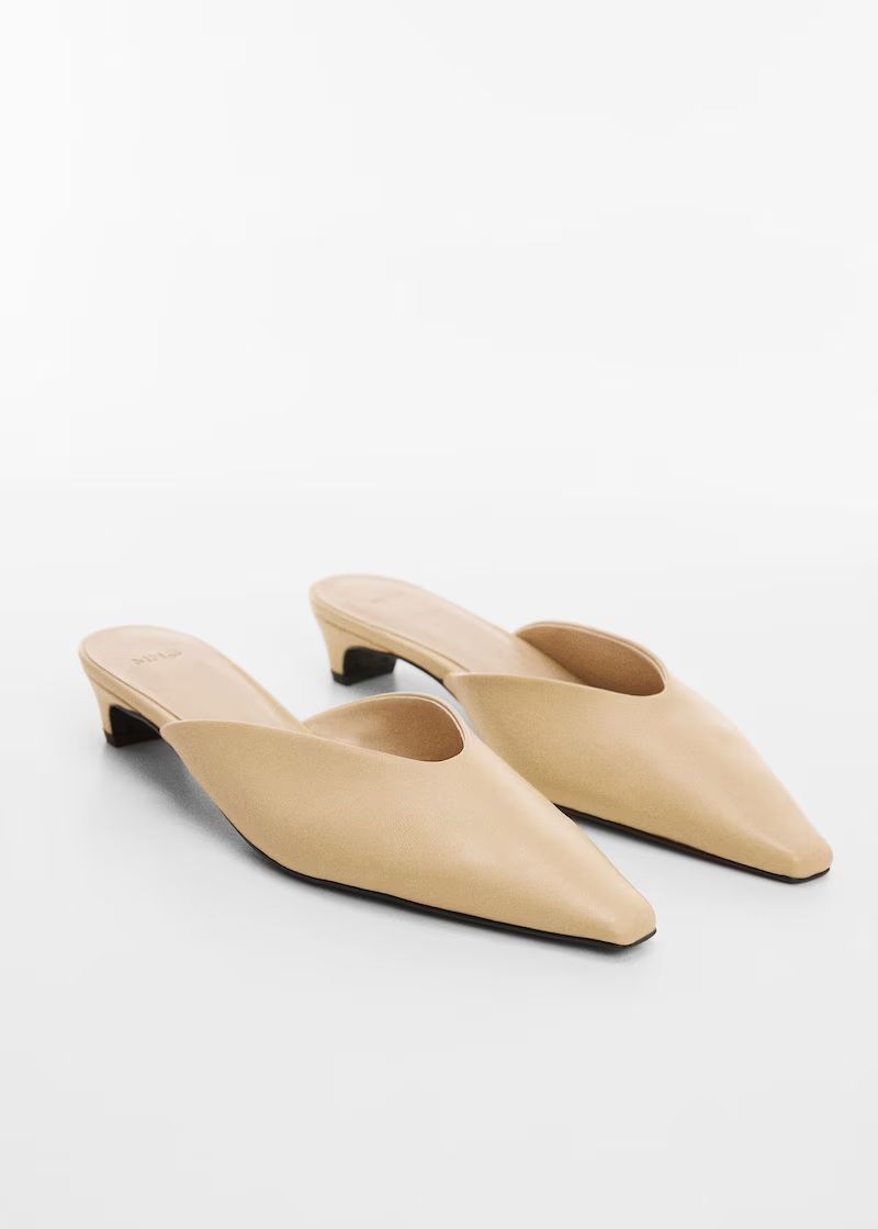 Pointed toe leather shoes -  Women | Mango USA | MANGO (US)