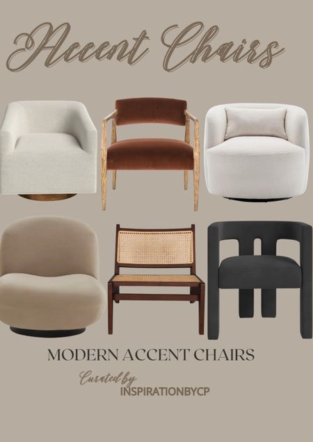 MODERN ACCENT CHAIRS
White accent chairs, cream accent chairs, rattan chairs, velvet chairs, boucle accent chairs, modern furniture 

#LTKhome #LTKsalealert