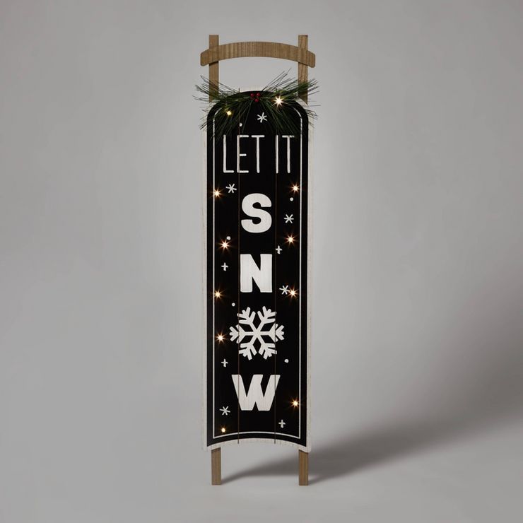 47" Lit 'Let It Snow' Sleigh Porch Sign - Wondershop™ | Target