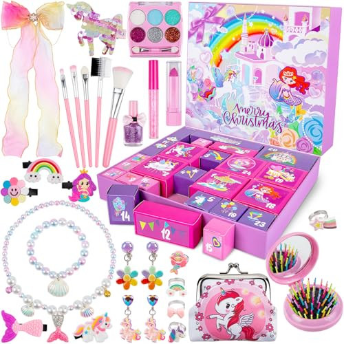 Advent Calendar Girls 24 Days Christmas Countdown Calendar Gifts Including Hair Accessories Kits, Bracelets, Purse Toys Christmas Birthday | Amazon (US)