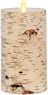 Luminara Real Birch Bark Wrapped Flameless LED Candle, 3.5" x 6.5", Battery Operated Moving Flame... | Amazon (US)