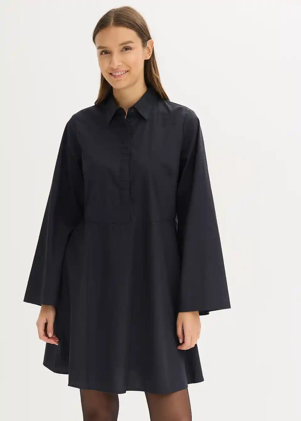 Hemdblusenkleid aus reiner Baumwolle | Bonprix DE