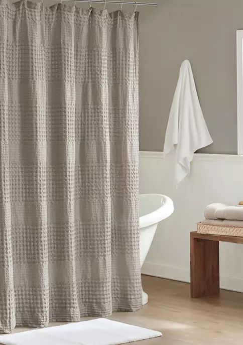 Arlo Super Waffle Textured Solid Shower Curtain | Belk