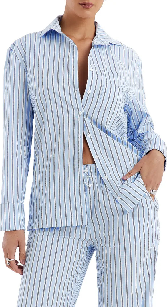 Stripe Boxy Button-Up Shirt | Nordstrom