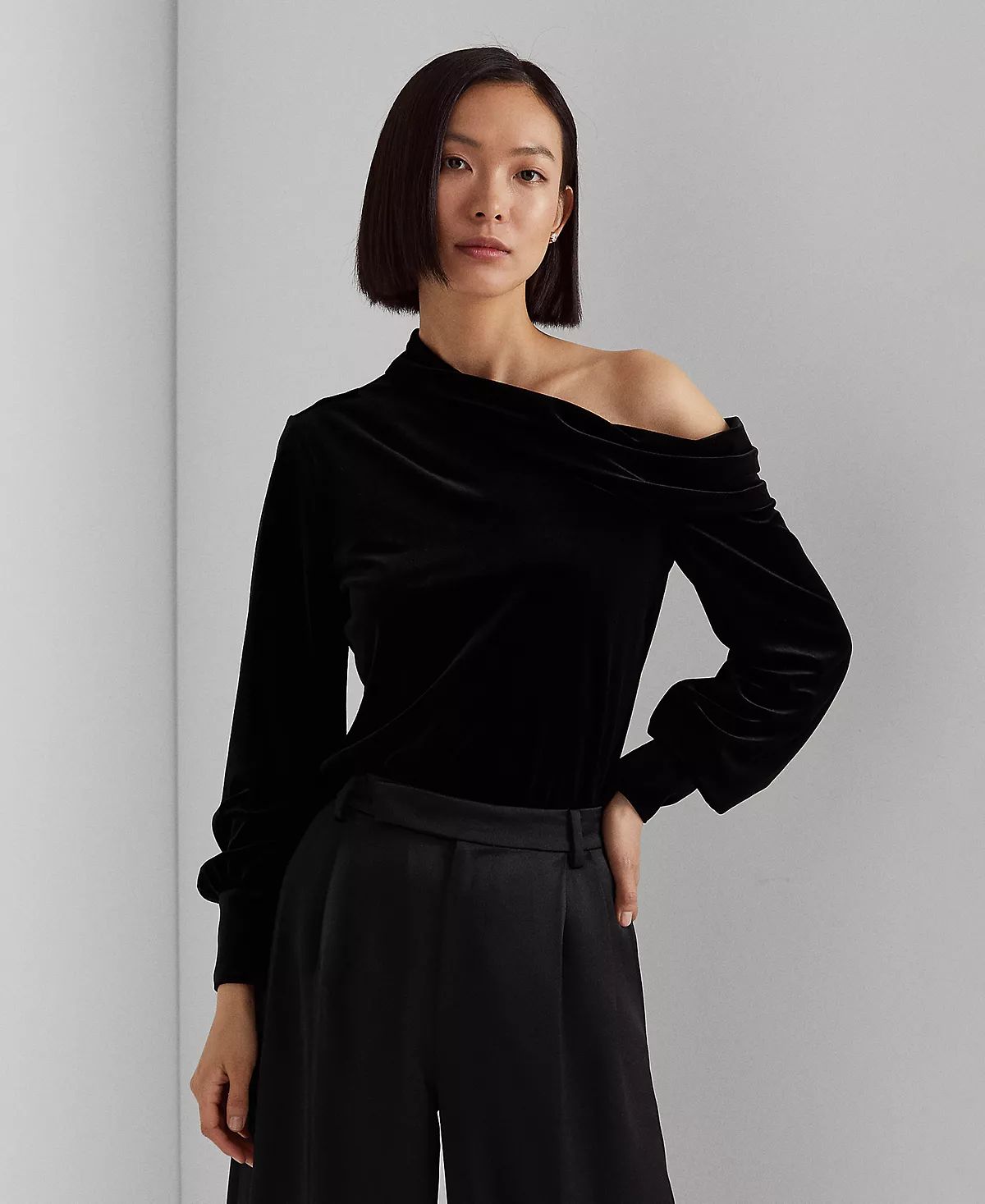 Women's One-Shoulder Velvet Top | Macys (US)