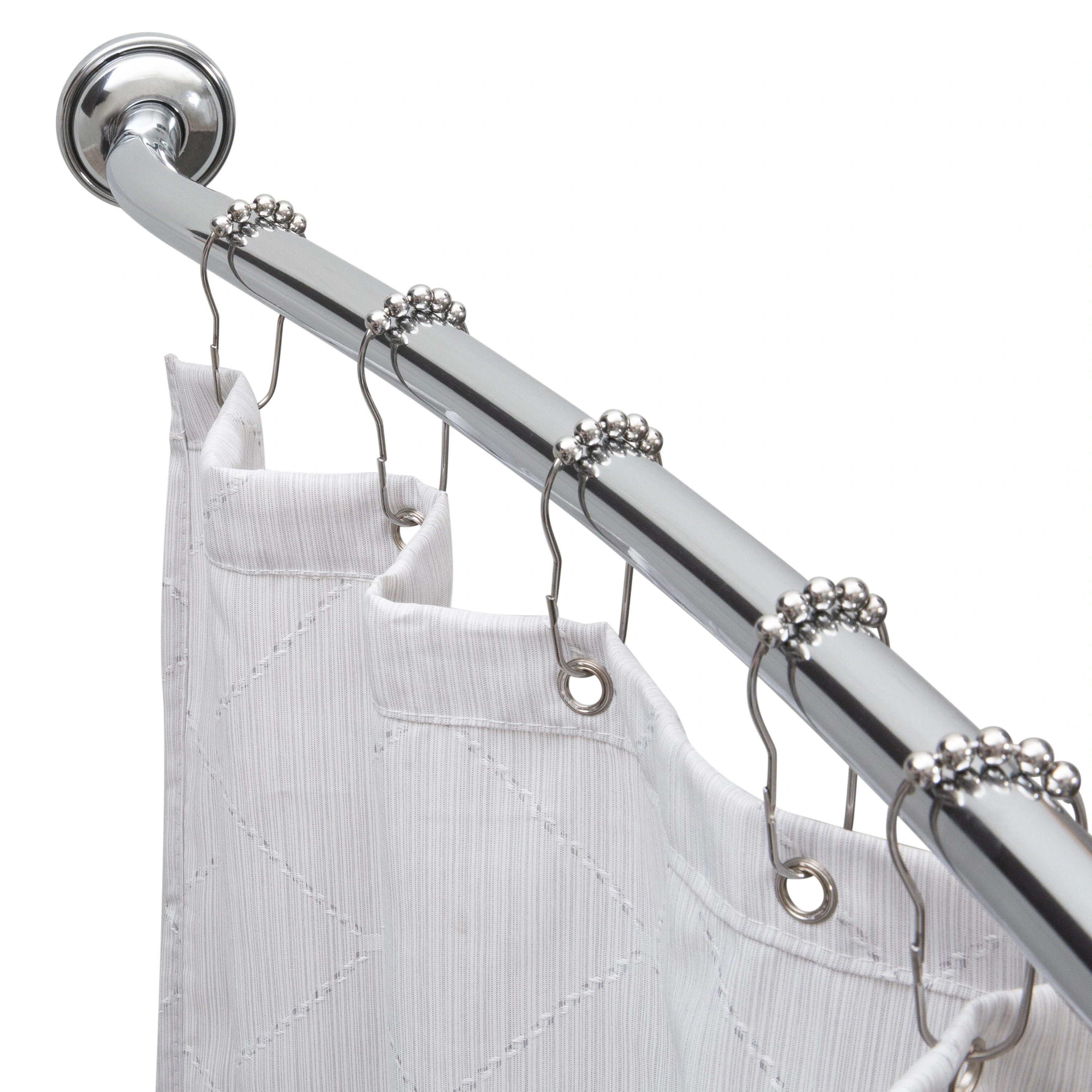 Bath Bliss 44-in to 72-in Chrome Tension Single Curve Adjustable Shower Curtain Rod | 5890-CHR | Lowe's