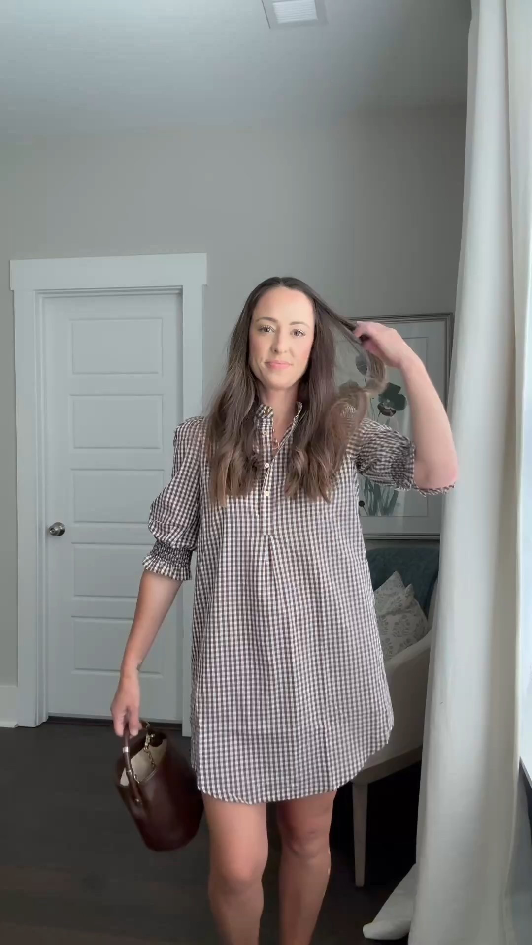 Chocolate gingham to wear now and into fall 🤎