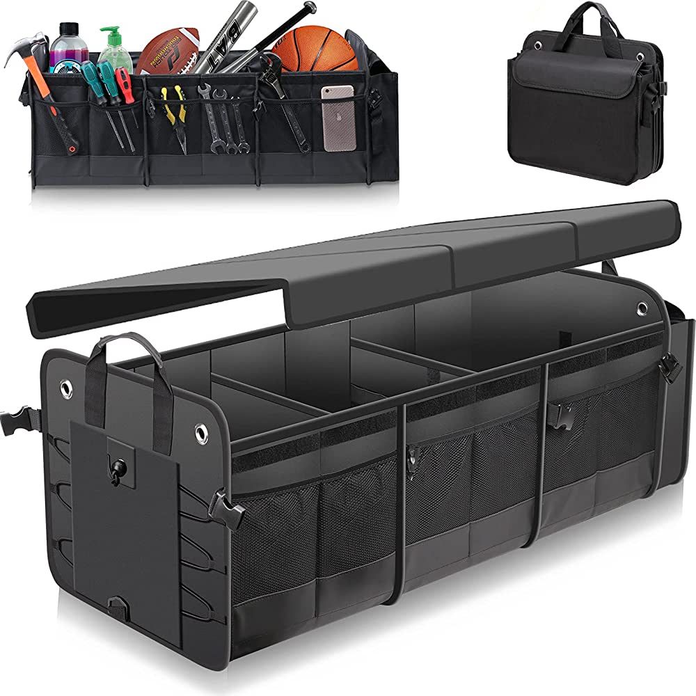 Large Trunk Organizer with Removable Cooler Bag-Collapsible Durable Multi Compartments w/ Foldabl... | Amazon (US)