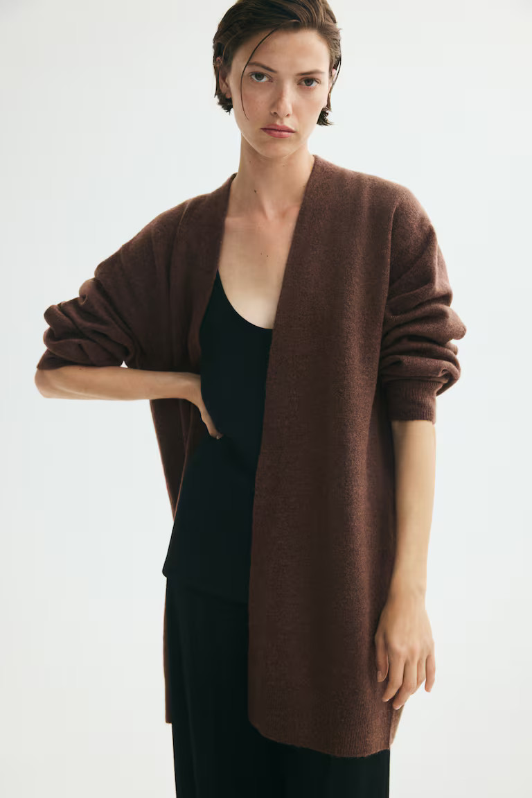 H & M - Long Cardigan - Dark Taupe | H&M (US, CA, MX)
