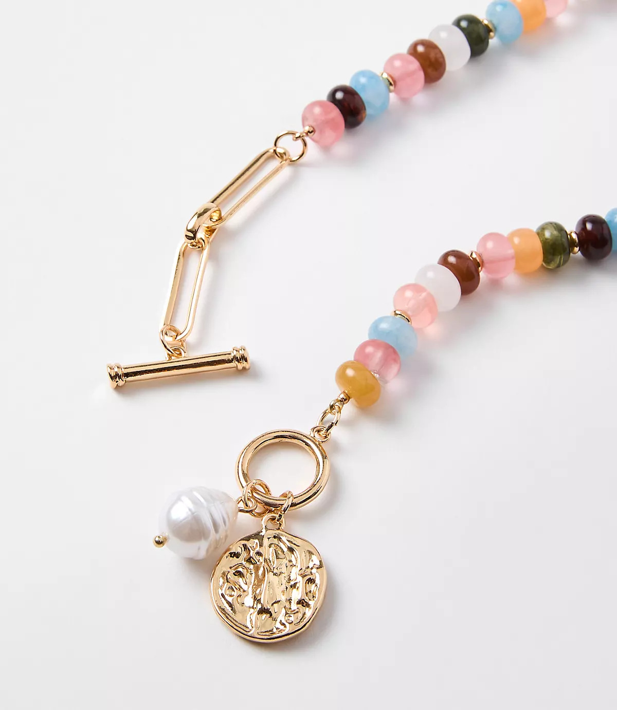 Pearlized Coin Statement Necklace | LOFT