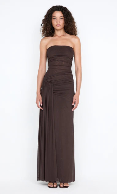 IDA STRAPLESS DRESS - DARK CHOCOLATE | Bec & Bridge (Global)