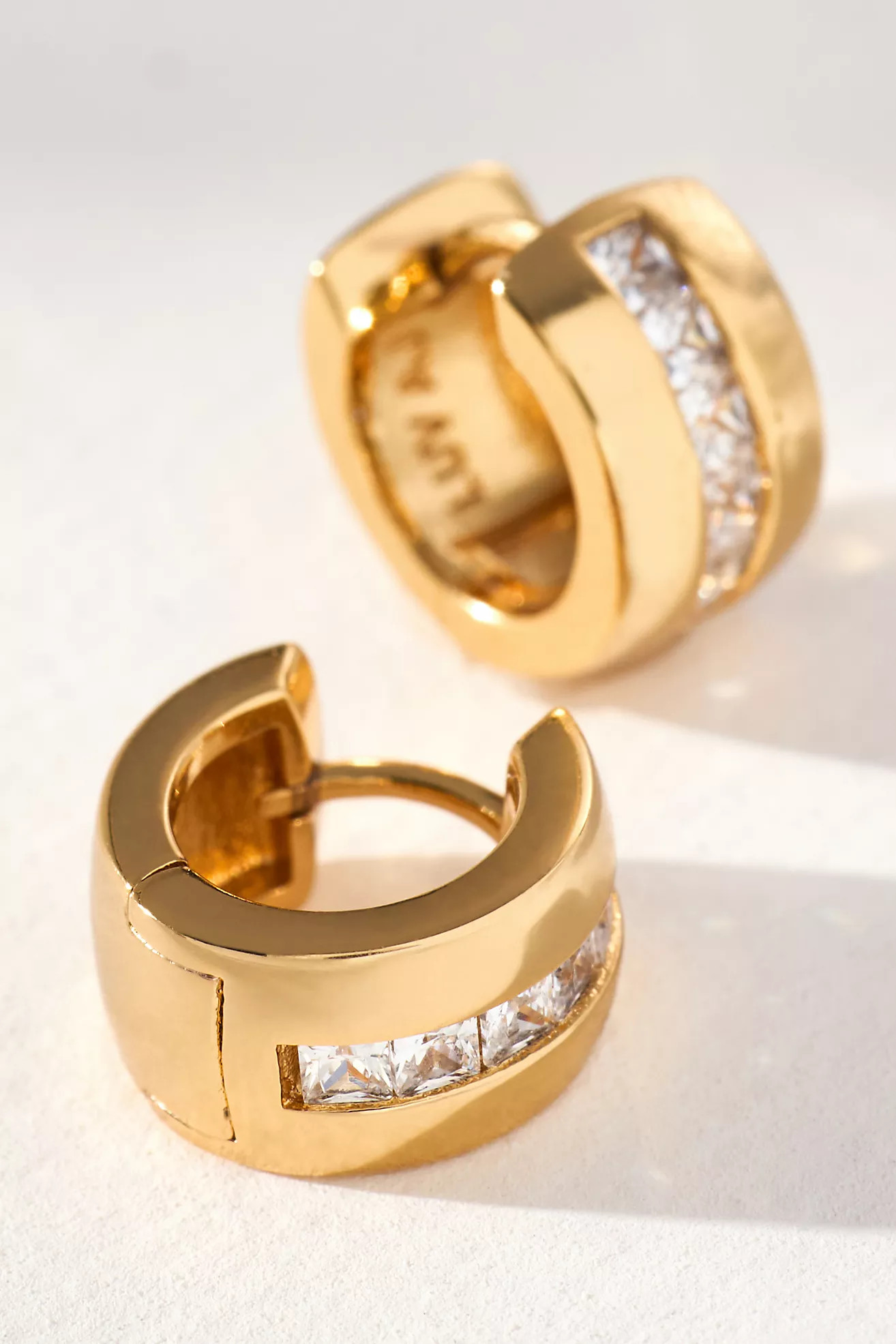 Luv Aj Pavé Stripe Monaco Huggie Hoop Earrings | Anthropologie (US)