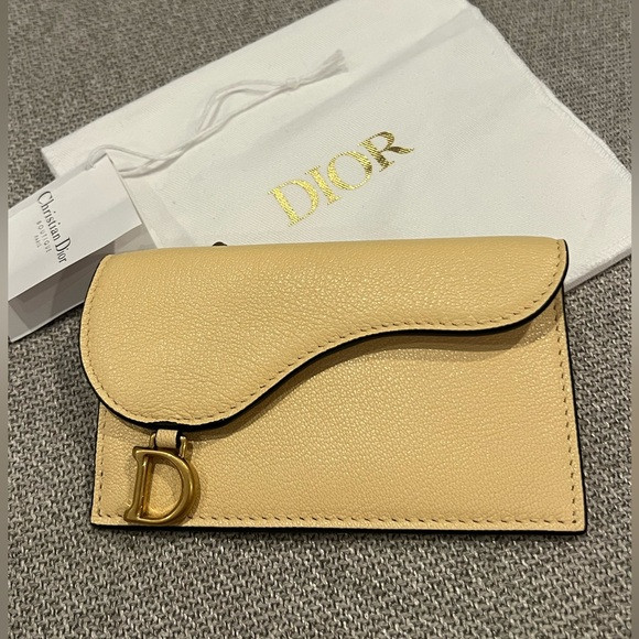 Price firm NEW Dior Beige Saddle Cosmos Zipped Card Holder | Poshmark