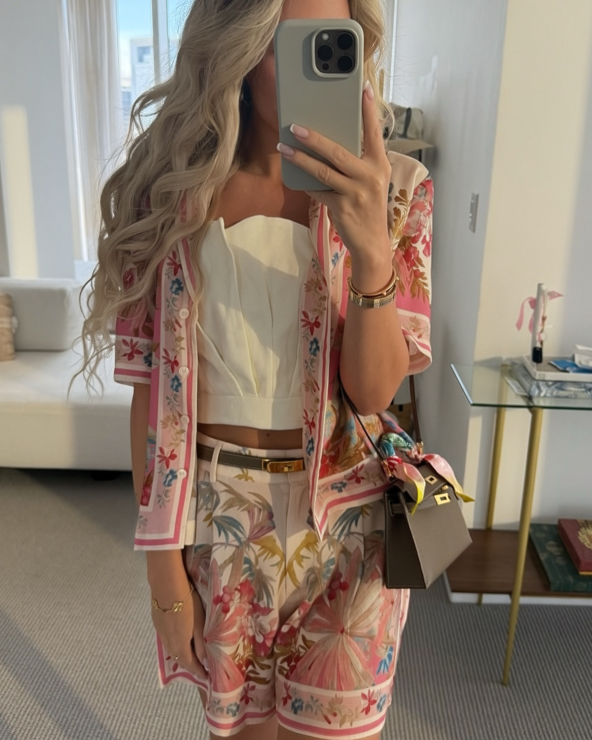 A chic matching set in beautiful pink, blue and soft tones - giving Zimmermann vibes for a fraction of the price. It also exists in green! Wearing a size XS in the shirt and S in the shorts!

#LTKootd #LTKSeasonal #LTKgrwm