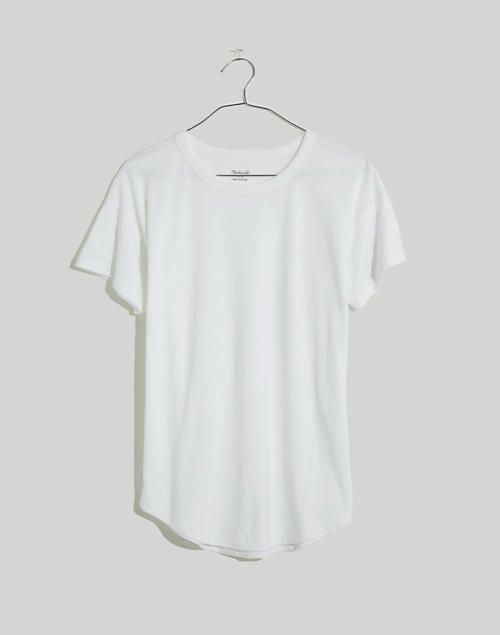 Whisper Cotton Rib-Crewneck Tee | Madewell