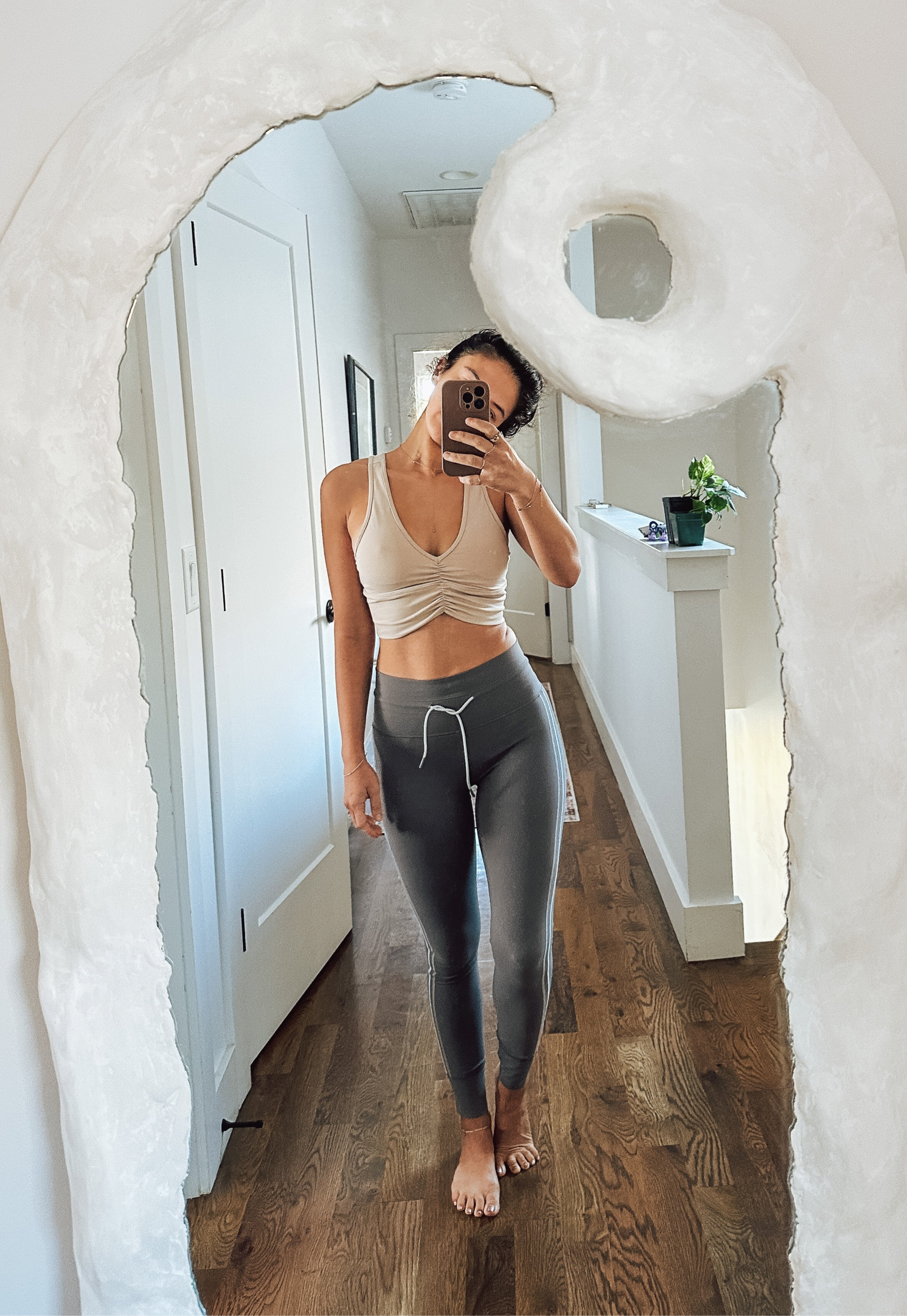 Yoga outfit. Daily leggings from Vuori are an old striped gray color but linked another color 

#LTKstyletip #LTKfitness #LTKfindsunder100